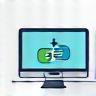 Computer setup icon representing seamless implementation